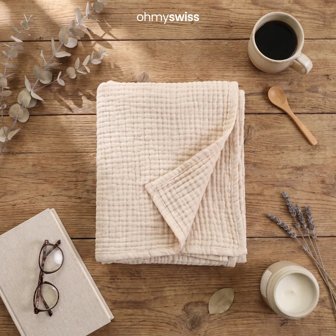 Couverture en mousseline de coton Ohmyswiss