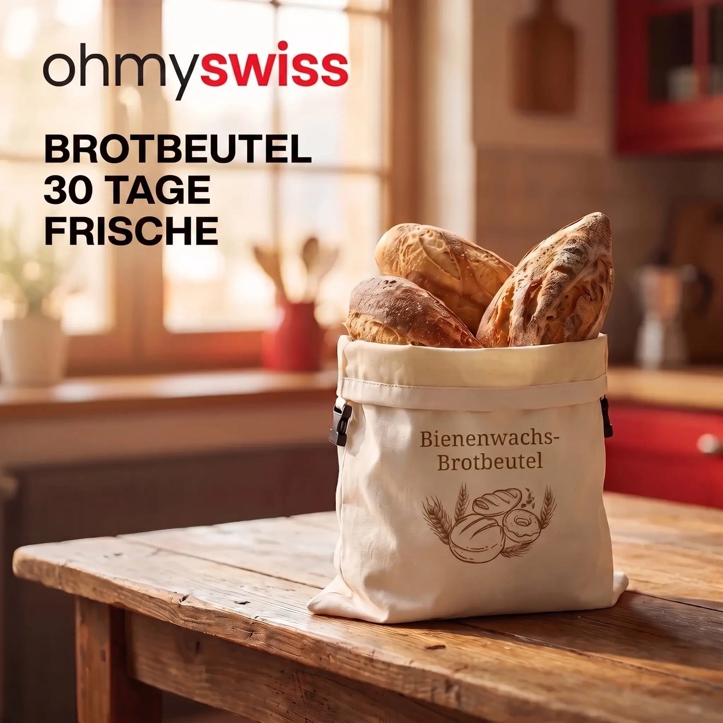 Ohmyswiss Bienenwachs-Brotbeutel