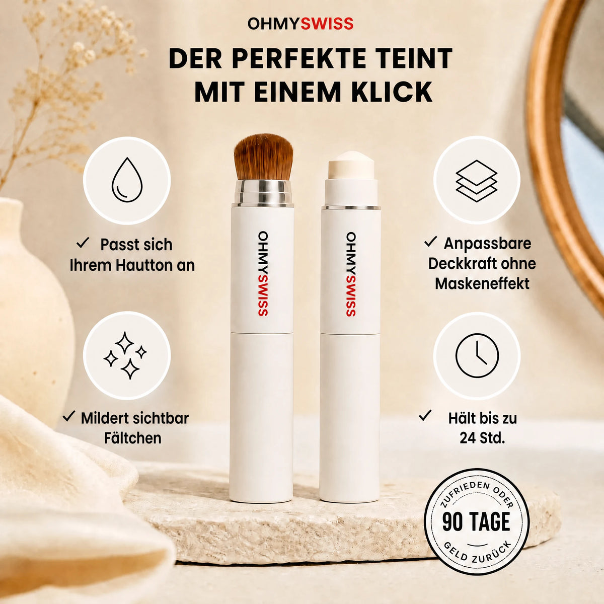 Intelligente Foundation mit integriertem Pinsel OHMYSWISS
