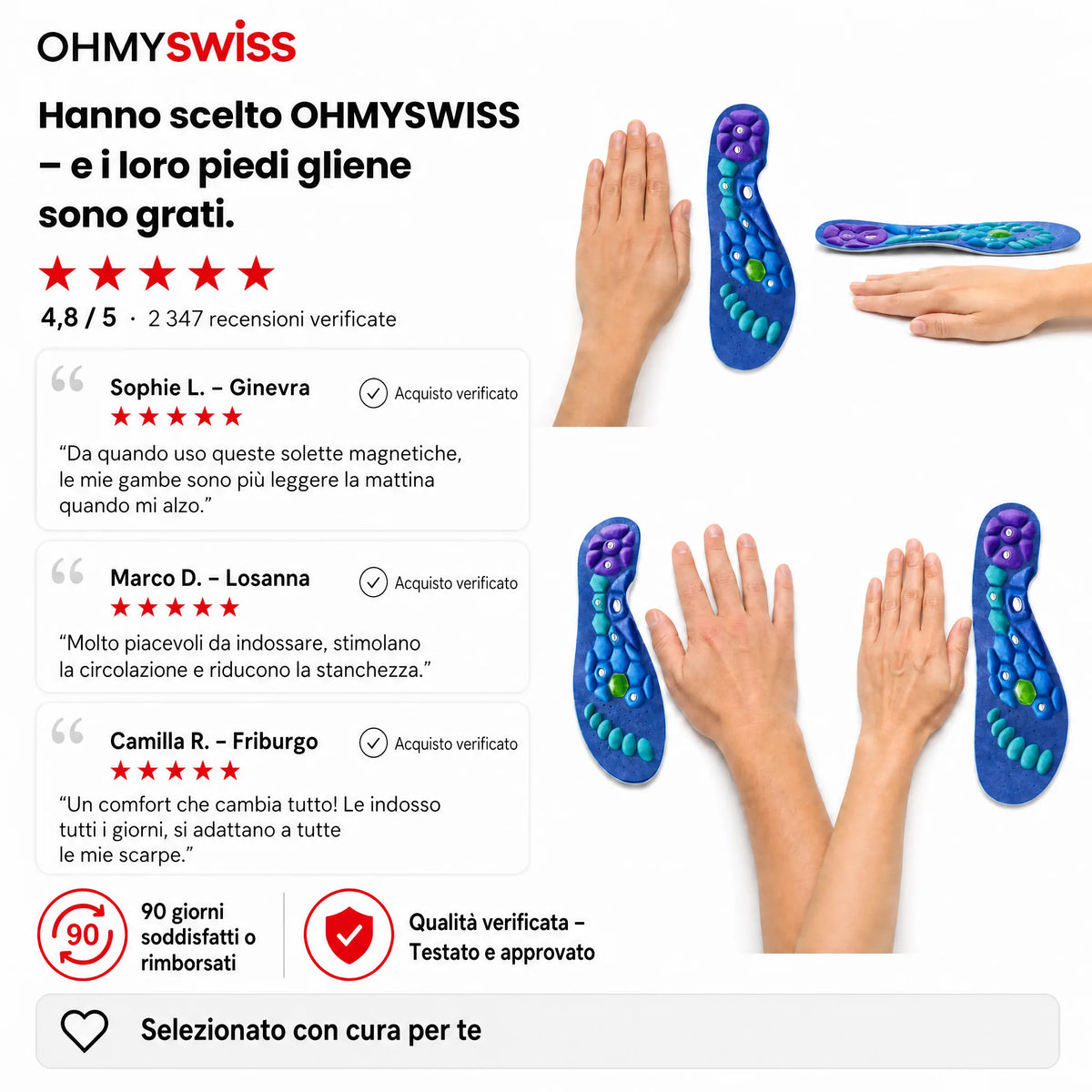 OHMYSWISS Magnet-Schuhsohlen zur Gewichtsreduktion
