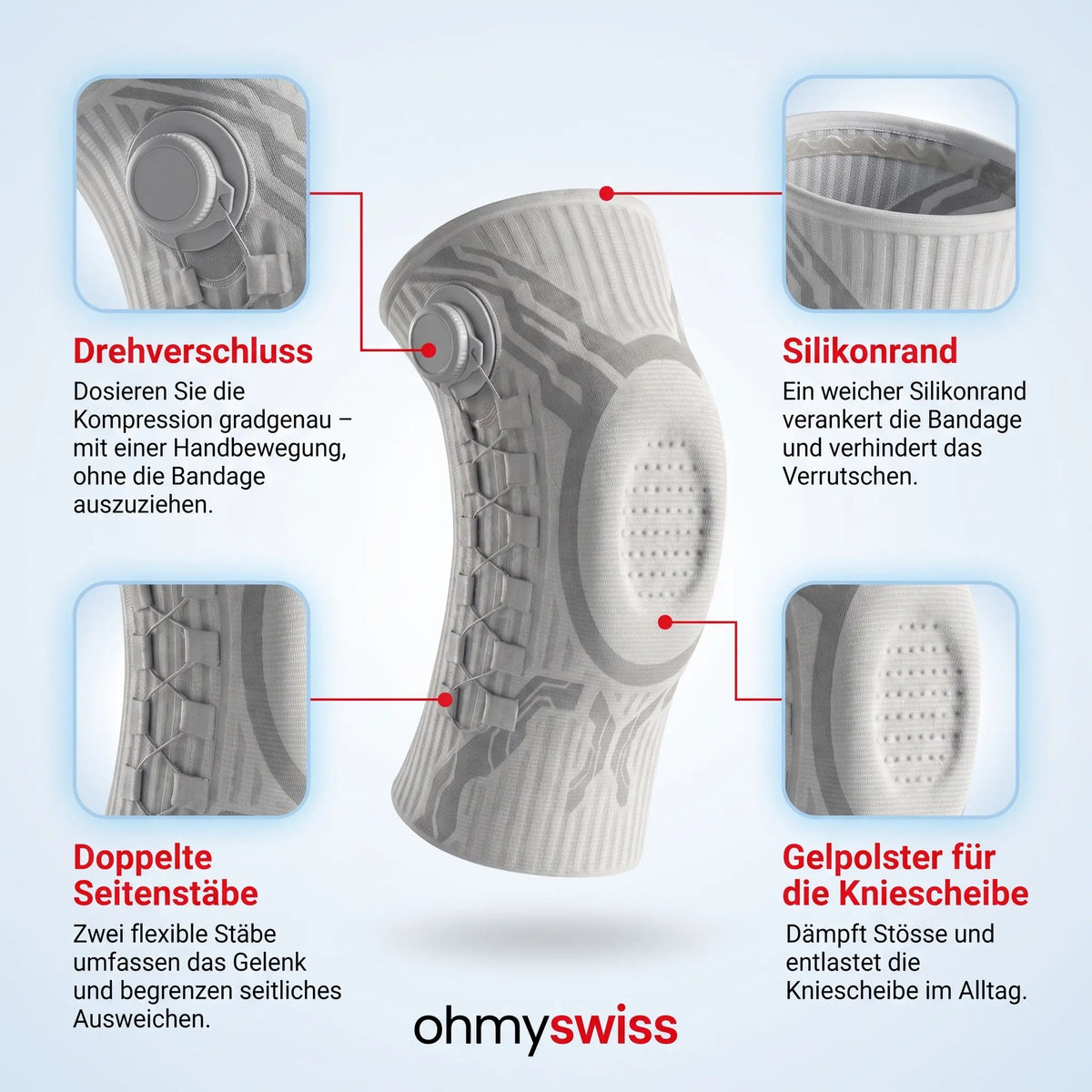 Ohmyswiss Kniebandage zur Unterstützung