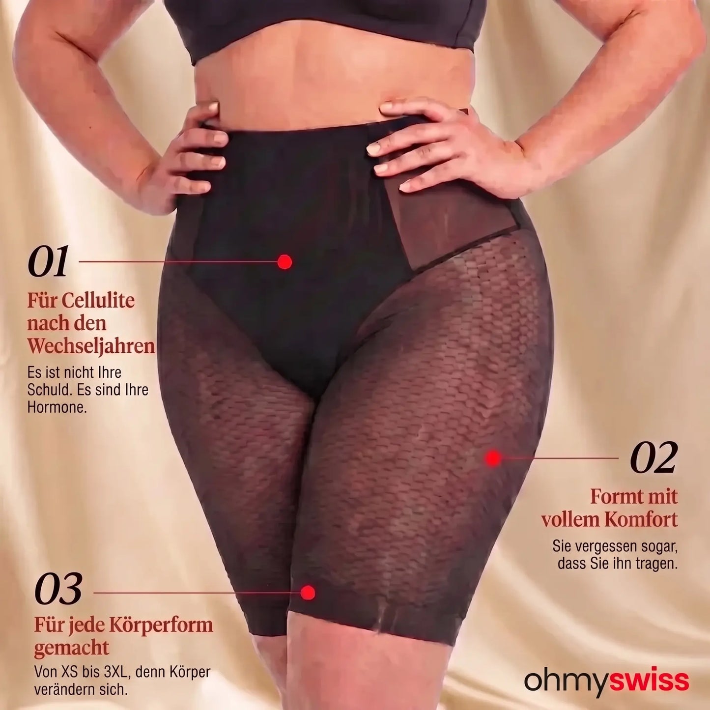 Ohmyswiss Pantaloncini trasparenti 3D anticellulite