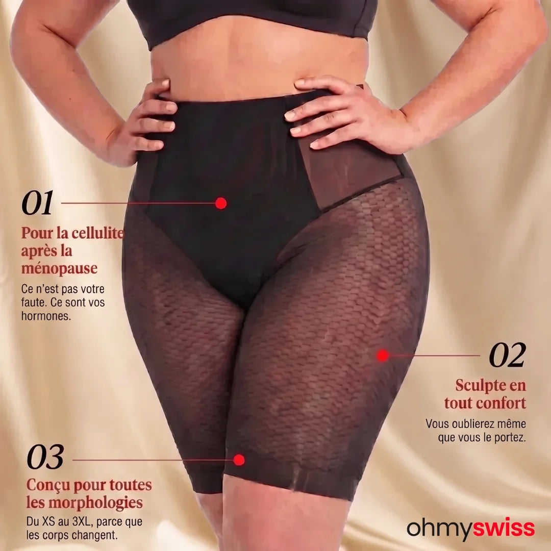 Short transparent 3D anti-cellulite Ohmyswiss