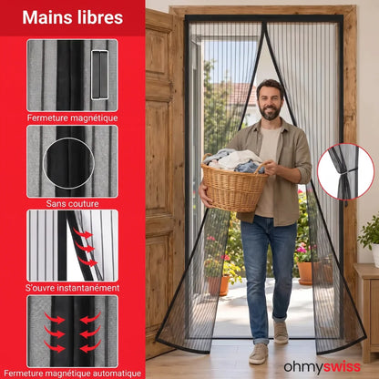 Moustiquaire magnétique pour porte Ohmyswiss