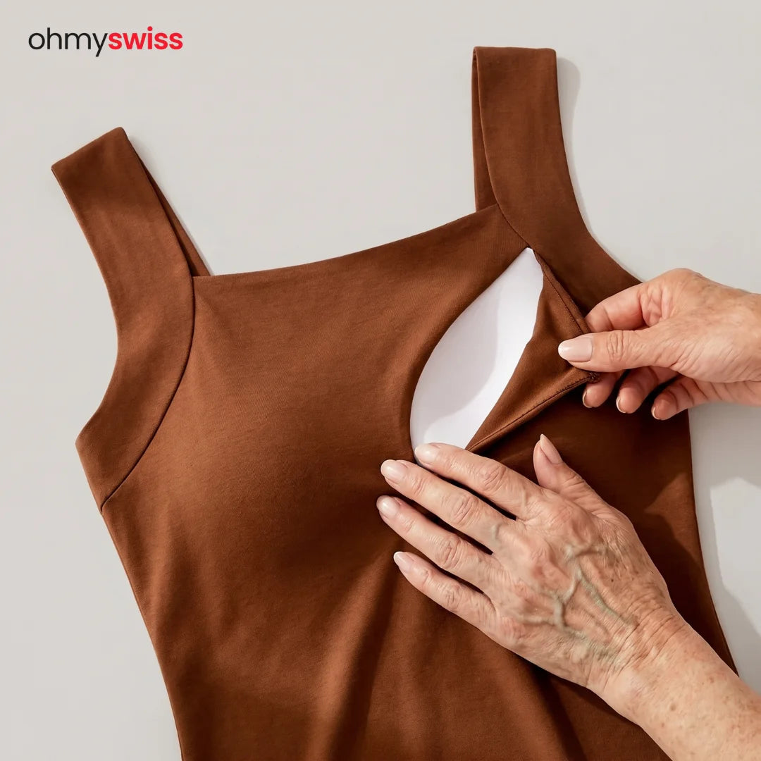 Figurformendes Tanktop mit integriertem BH von Ohmyswiss