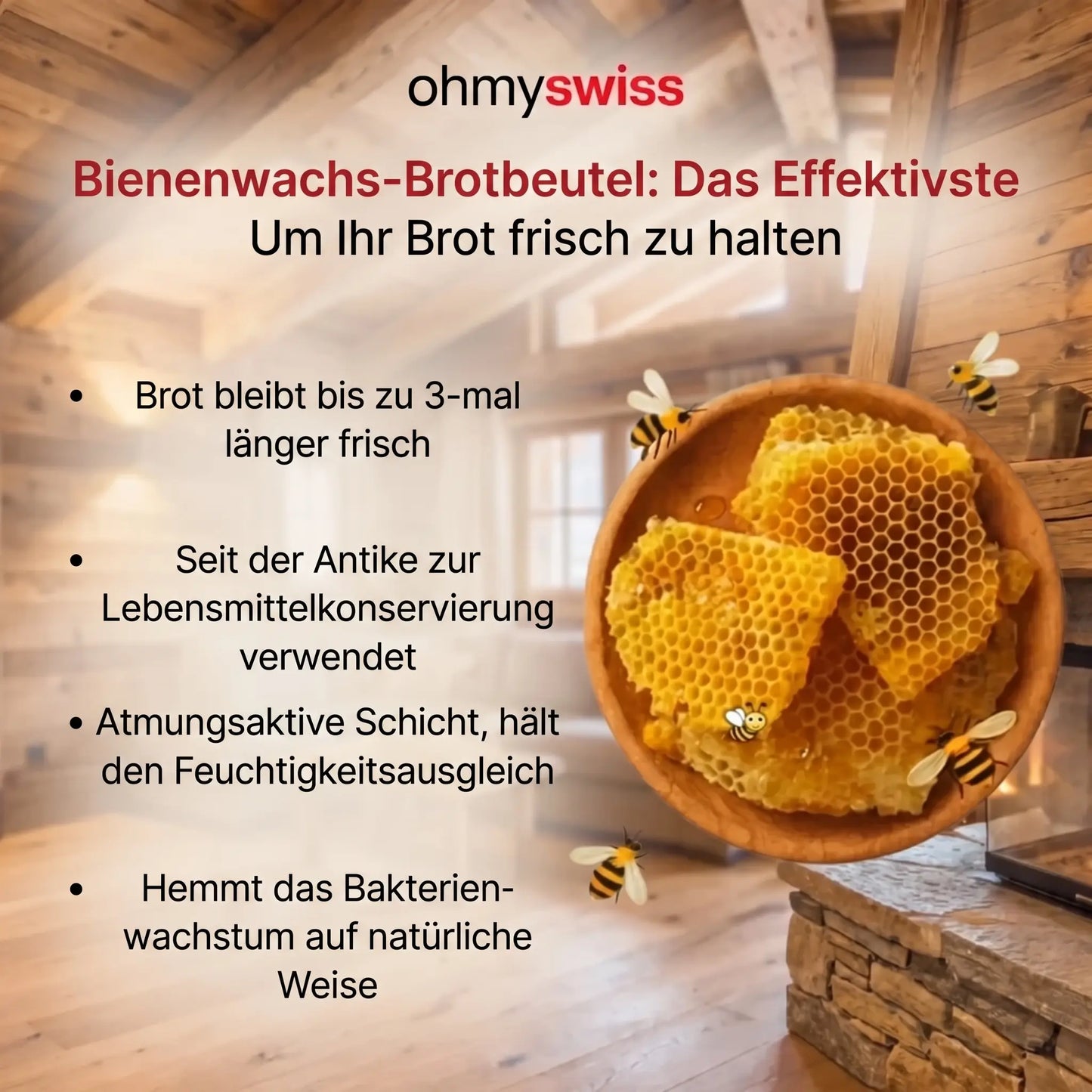 Ohmyswiss Bienenwachs-Brotbeutel