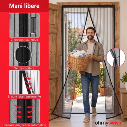 Zanzariera magnetica per porta Ohmyswiss