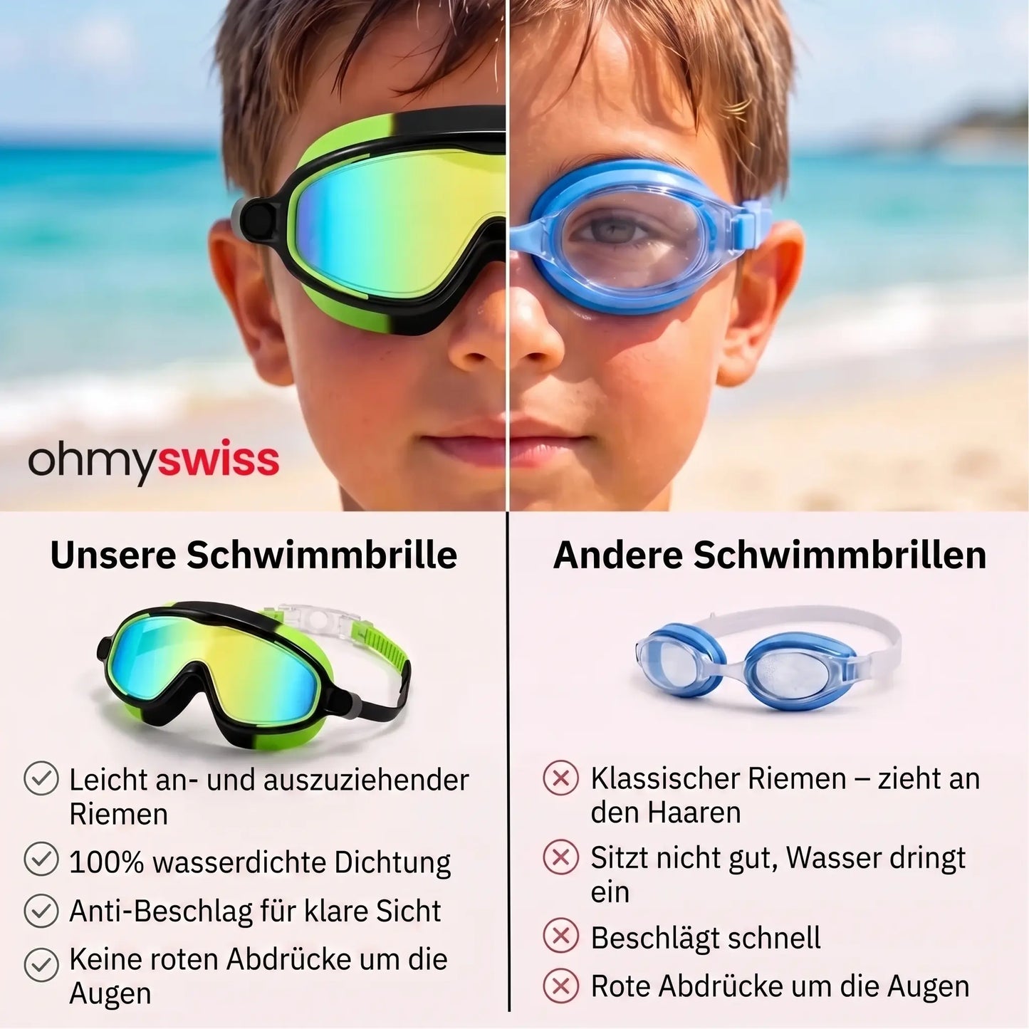 Ohmyswiss Kinder-Schwimmbrille