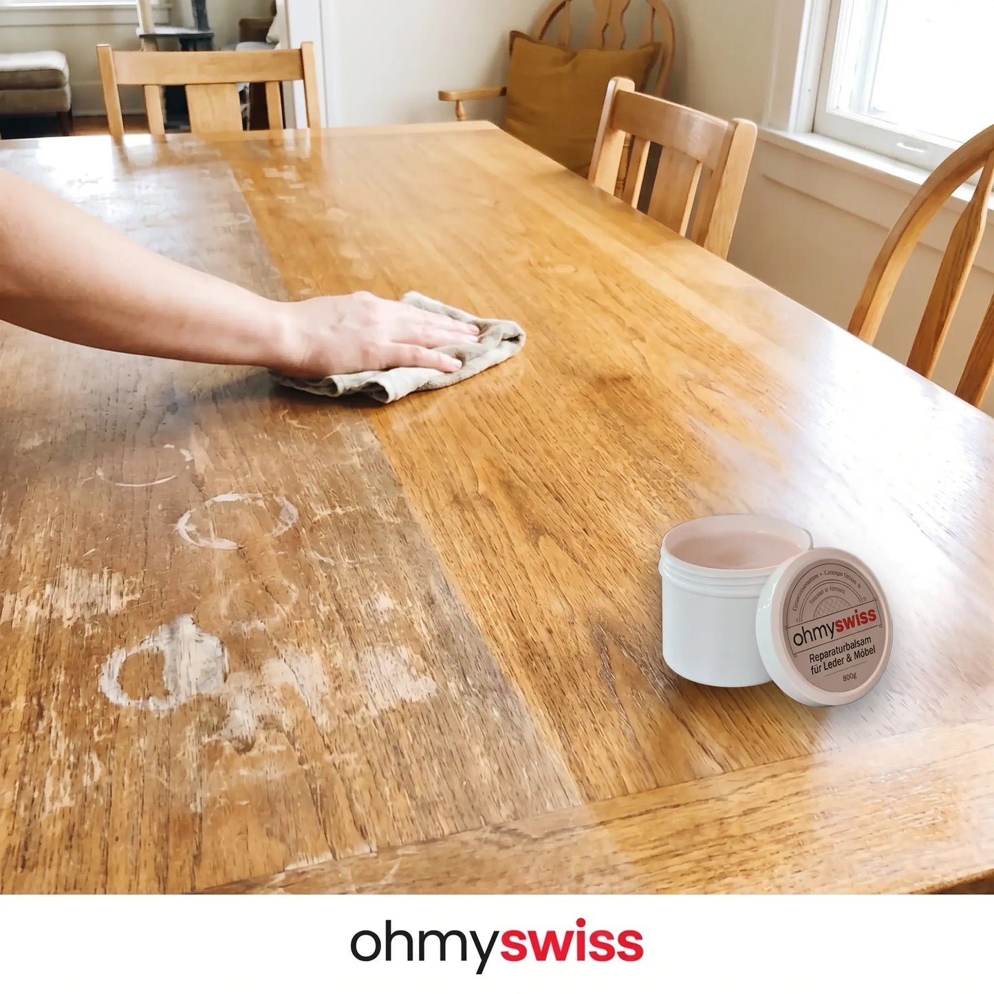 Ohmyswiss Reparaturbalsam für Holz und Leder