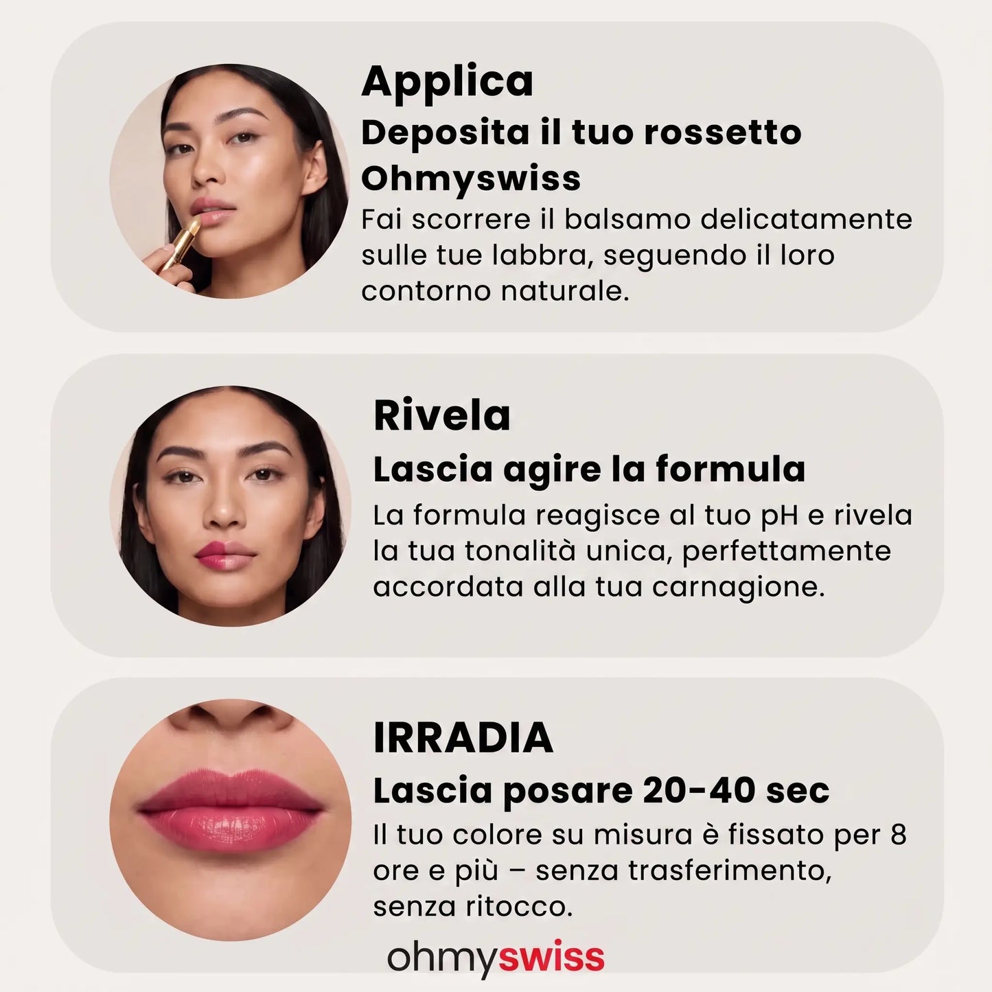 Rossetto reattivo al pH Ohmyswiss