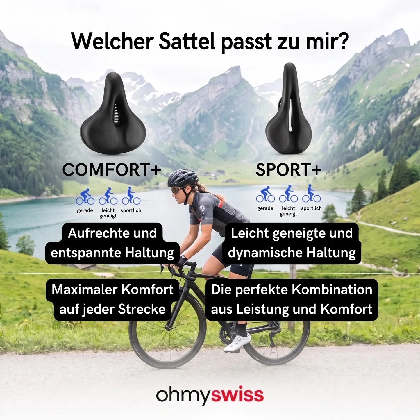 Ohmyswiss Fahrradsattel 2.0