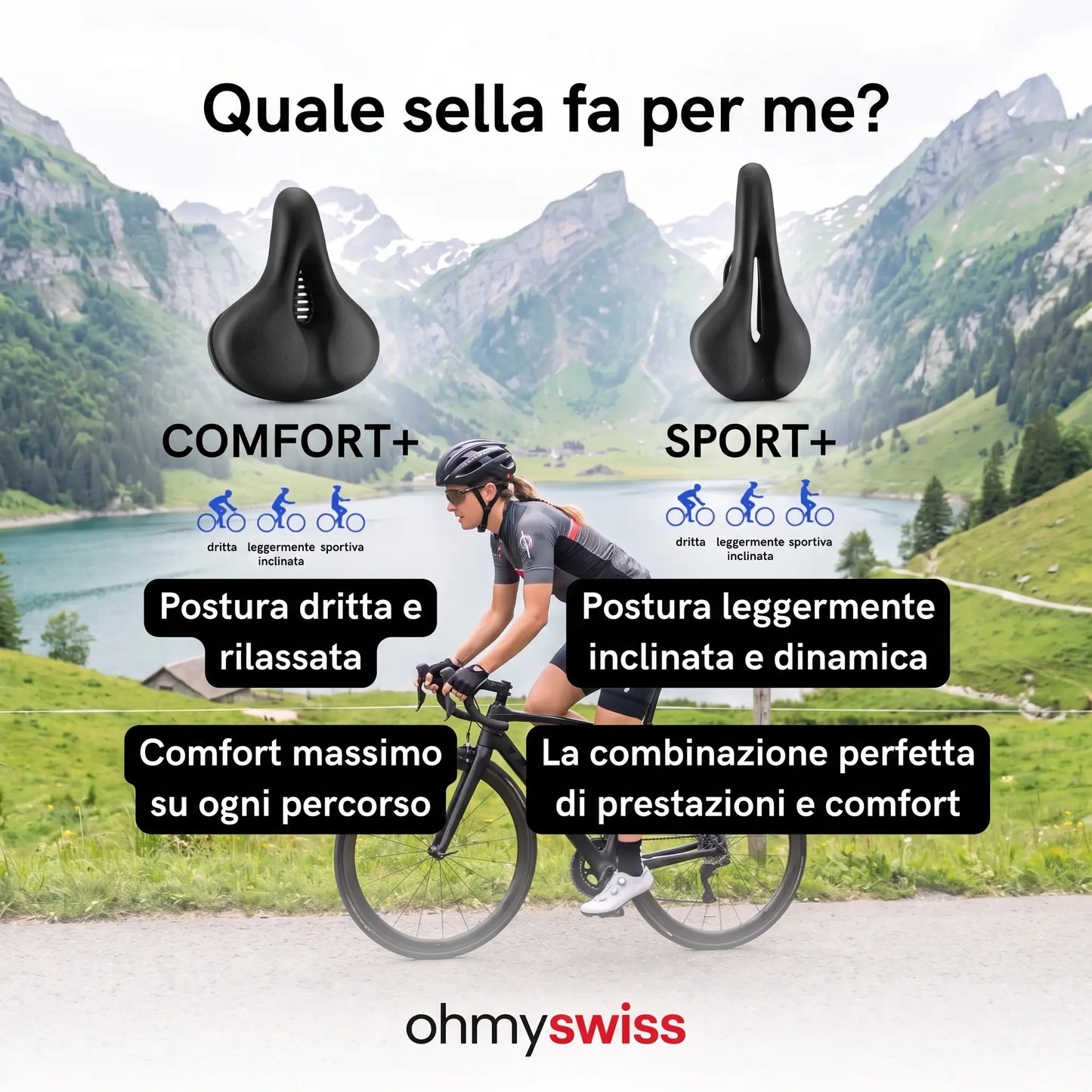 Sella da bicicletta 2.0 Ohmyswiss