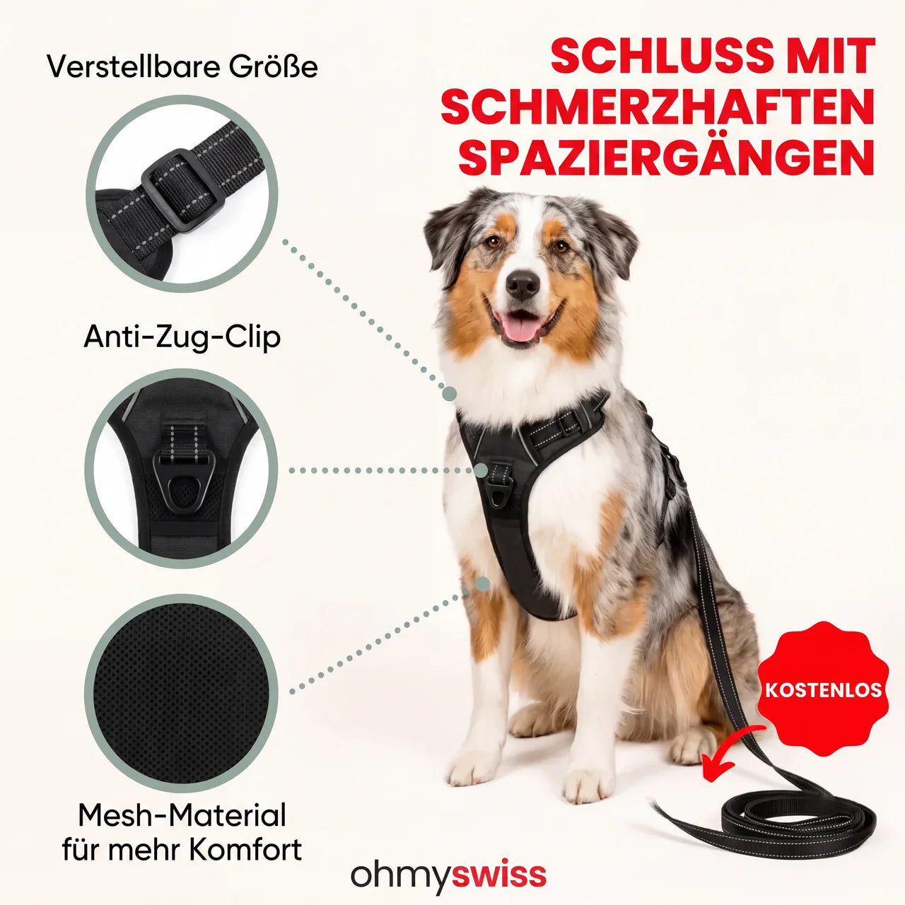 Ohmyswiss Anti-Zug-Hundegeschirr