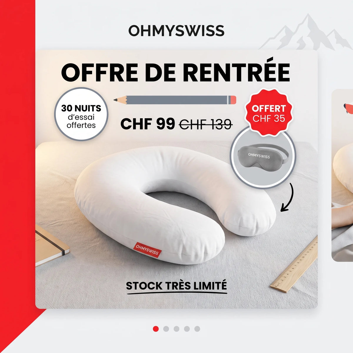 Coussin Ergonomique en U XXL OHMYSWISS