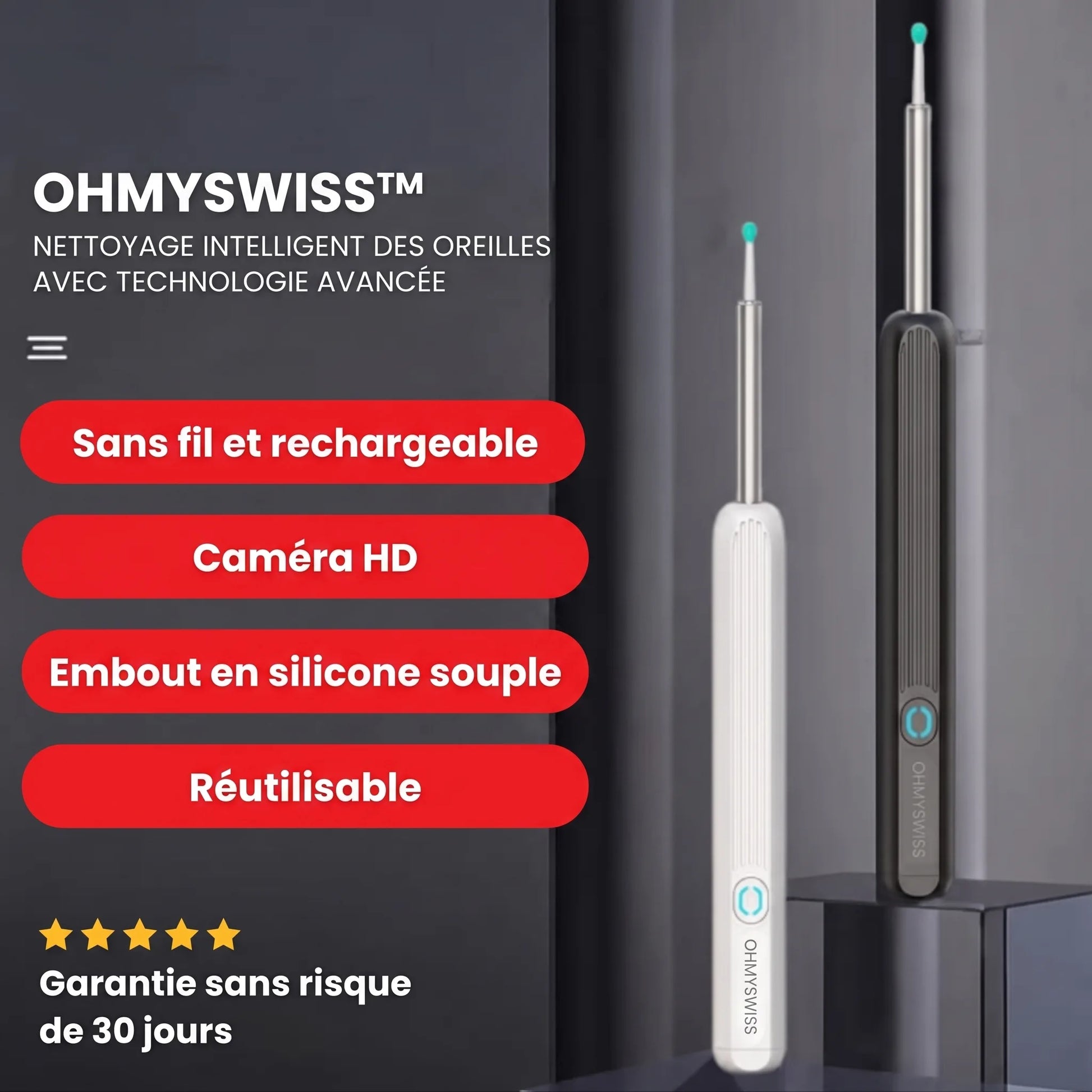 Intelligenter HD-Ohrreiniger von OHMYSWISS