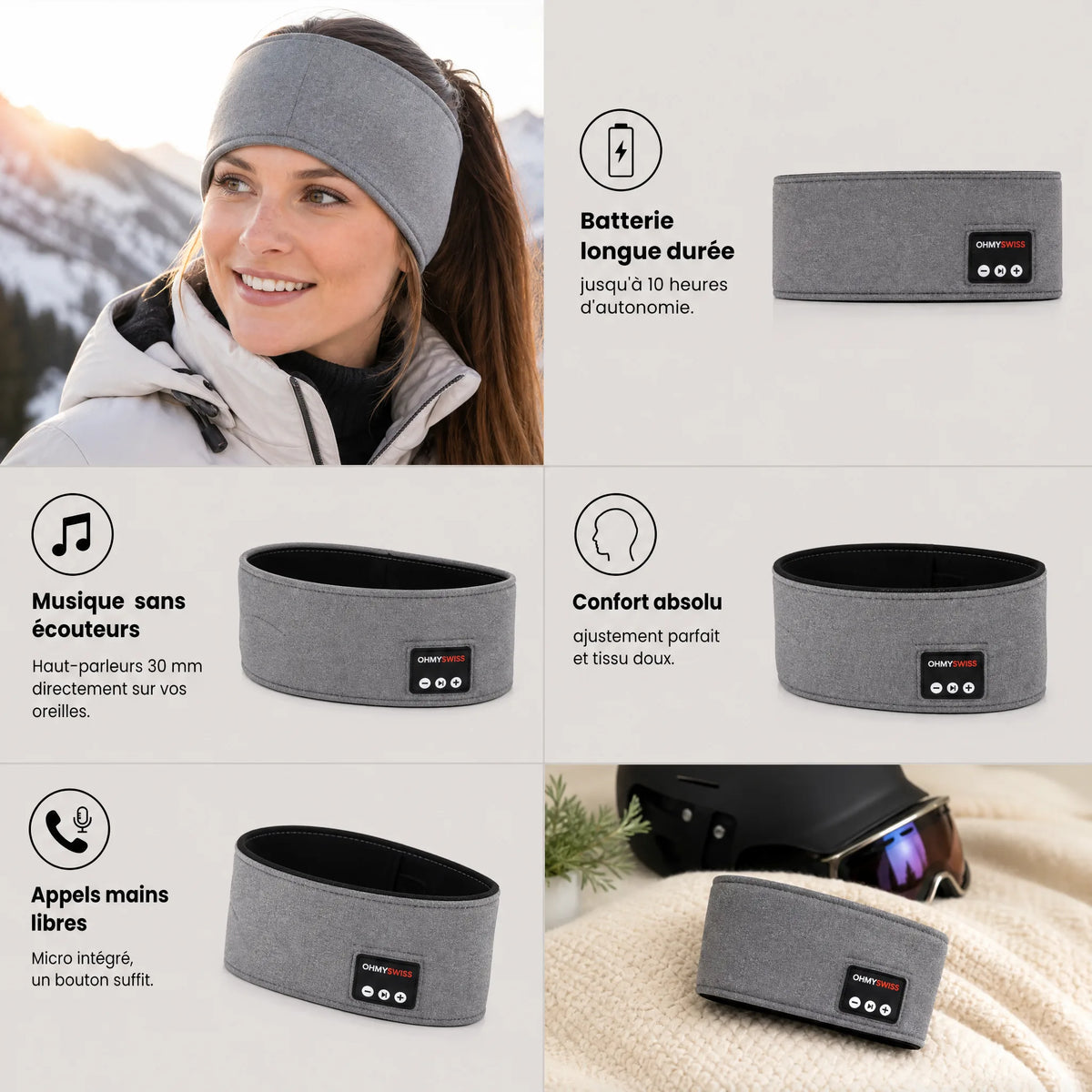 Fascia audio Bluetooth da sci OHMYSWISS