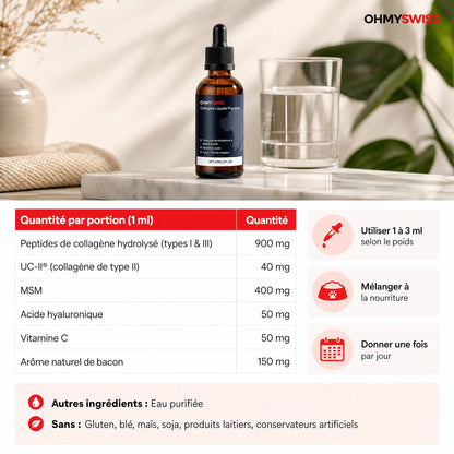 Collagene liquido premium per cani OHMYSWISS
