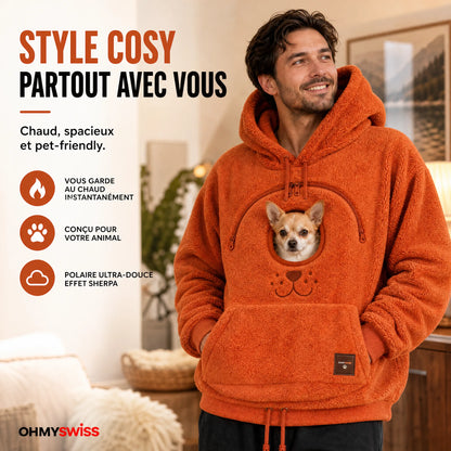 Felpa con cappuccio Sherpa per trasportare animali – Trasporta il tuo amico a quattro zampe a mani libere OHMYSWISS