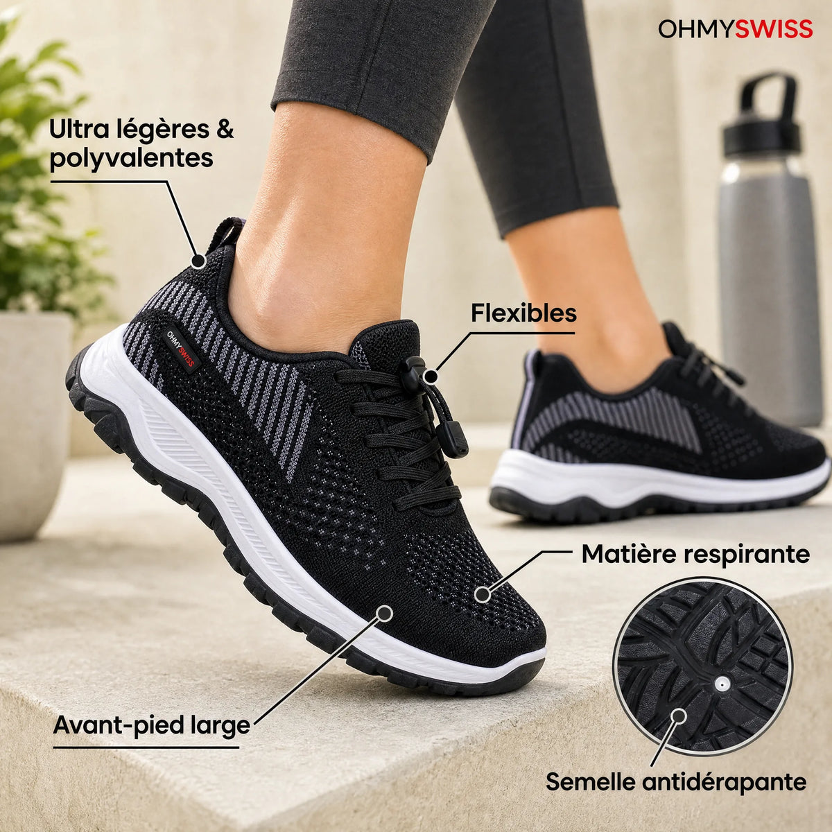 AmpliSoft™ – Bequeme Sneaker für geschwollene und breite Füße von OHMYSWISS