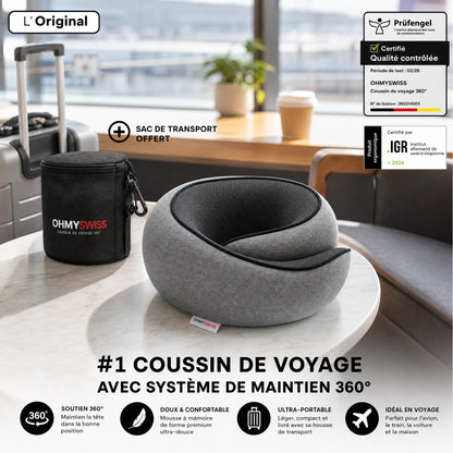 Nappy™ – Il cuscino da viaggio ergonomico OHMYSWISS