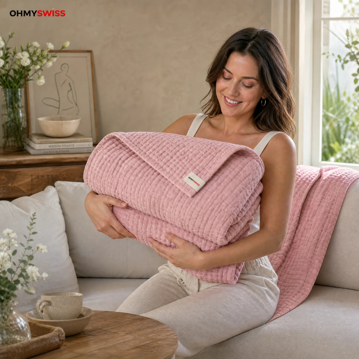 Coperta in mussola 100% cotone – Douceur Nuage OHMYSWISS