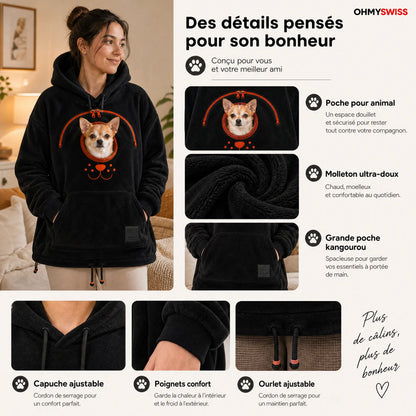 Felpa con cappuccio Sherpa per trasportare animali – Trasporta il tuo amico a quattro zampe a mani libere OHMYSWISS