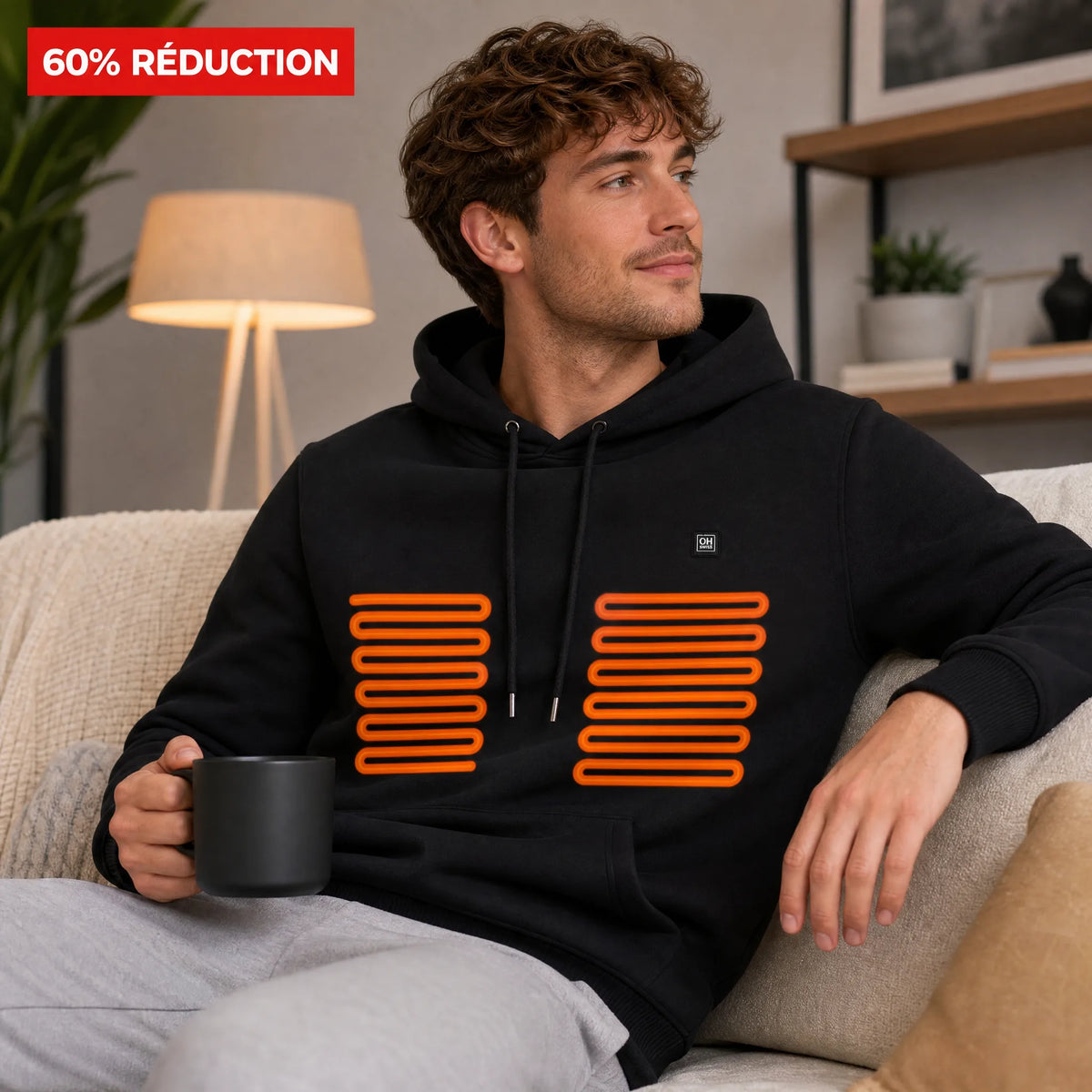 Felpa con cappuccio riscaldata Premium OHMYSWISS