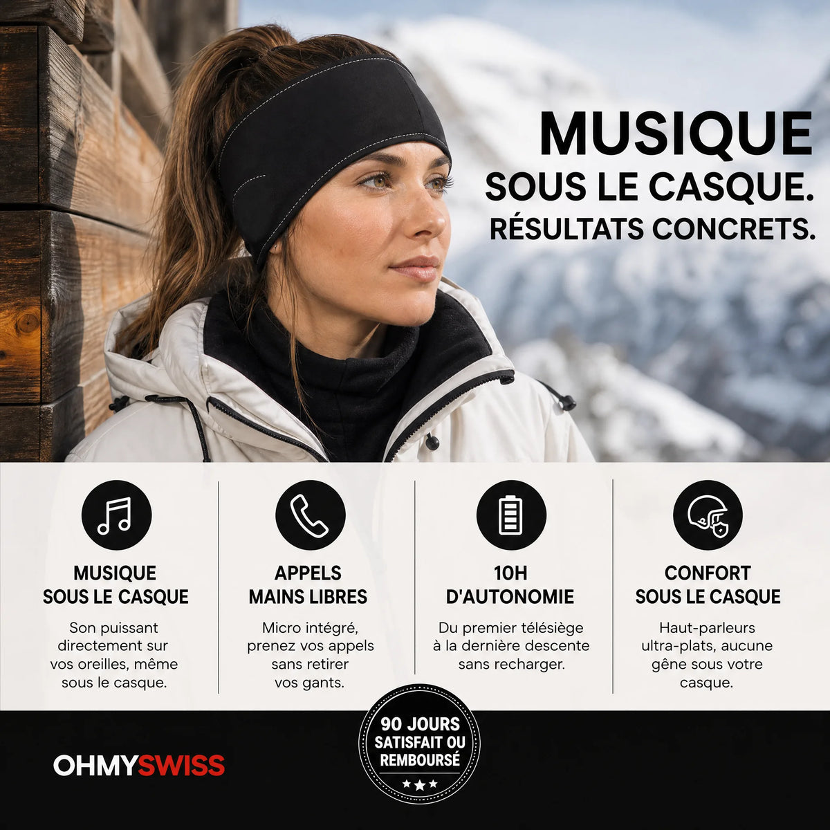Fascia audio Bluetooth da sci OHMYSWISS