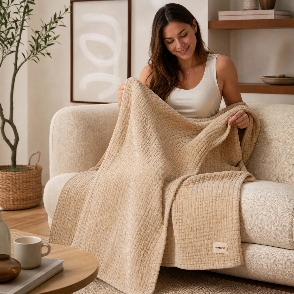 Coperta in mussola 100% cotone – Douceur Nuage OHMYSWISS