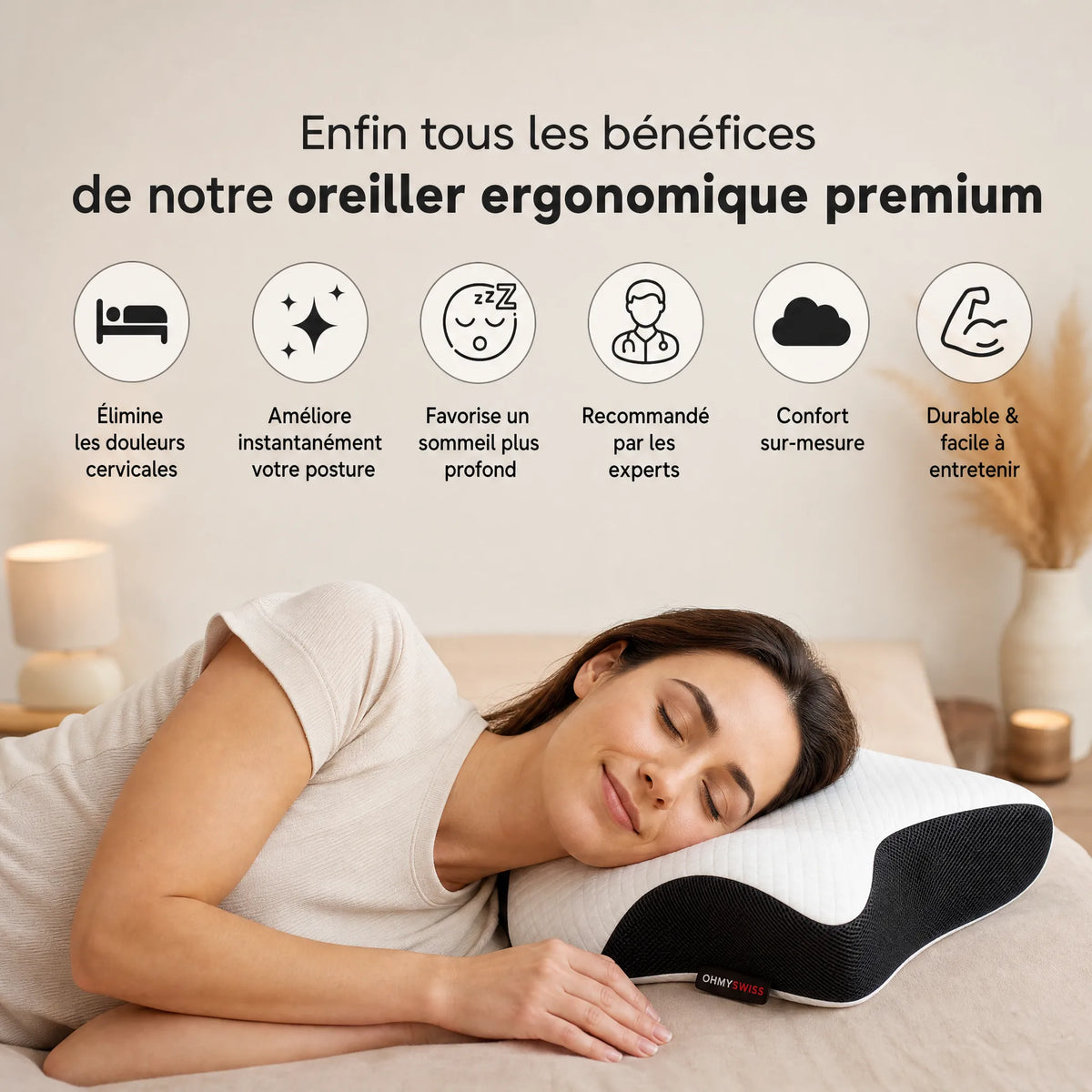 Cuscino ergonomico cervicale OHMYSWISS