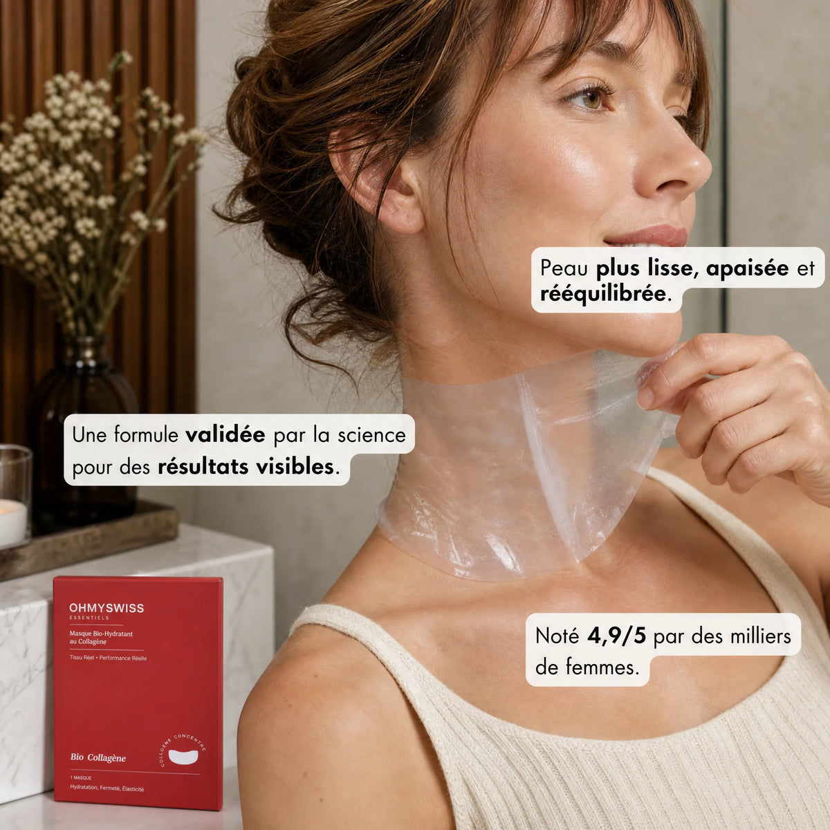 Maschera al bio-collagene per il viso OHMYSWISS