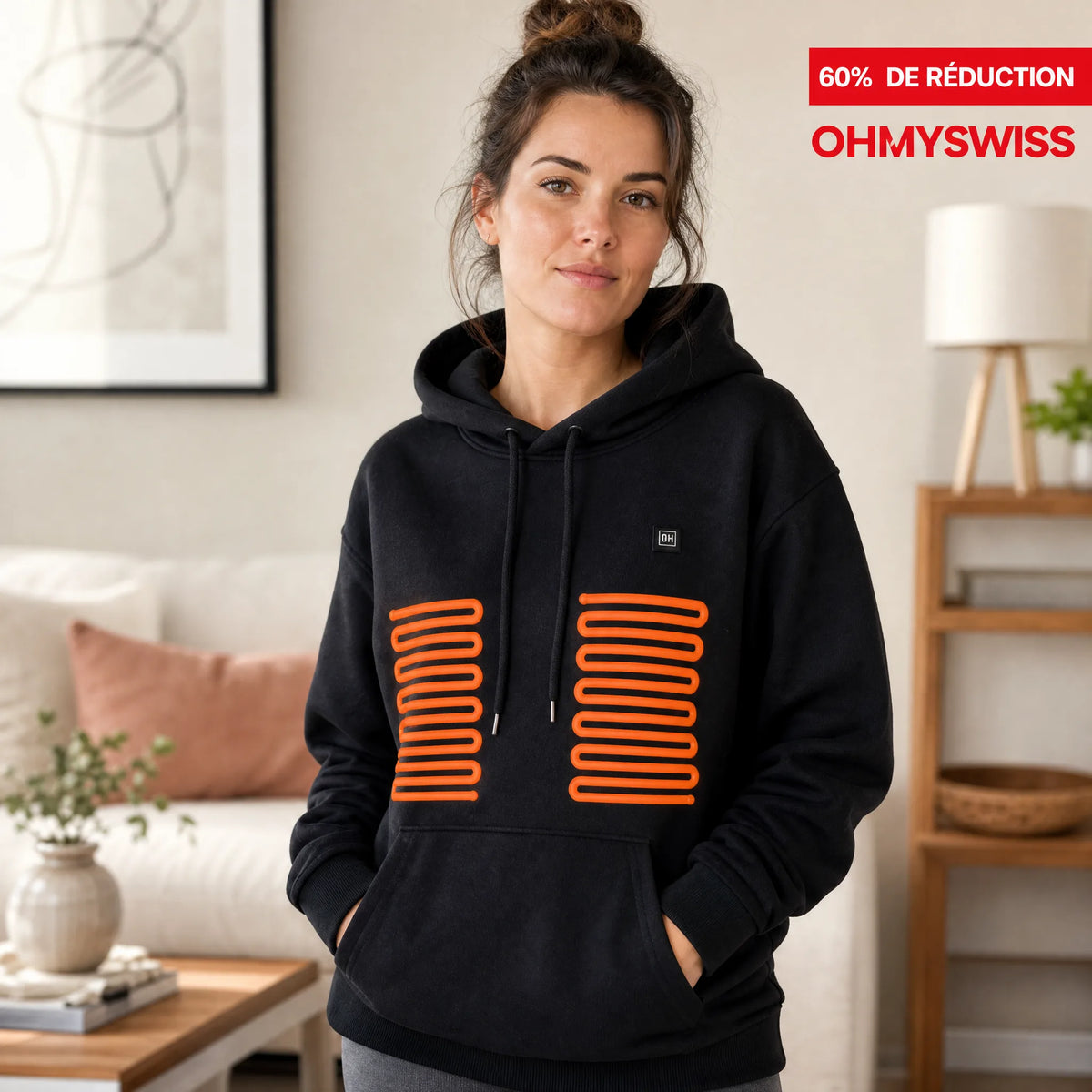 Felpa con cappuccio riscaldata Premium OHMYSWISS