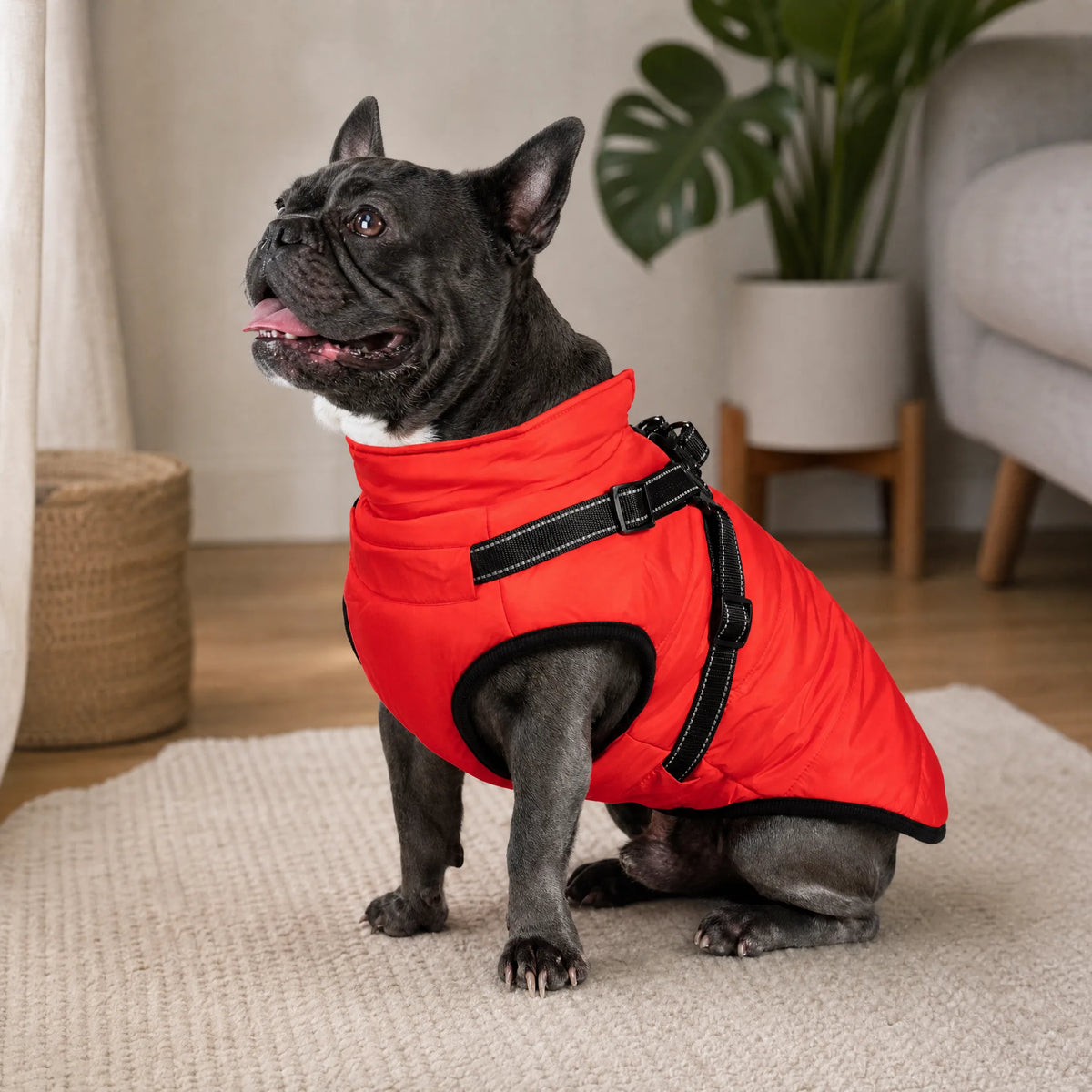 Wasserdichter 3-in-1-Hundemantel mit integriertem Geschirr von OHMYSWISS