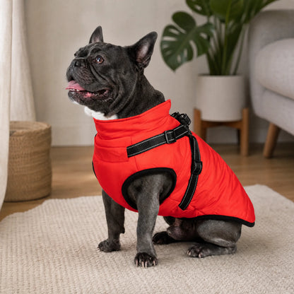 Wasserdichter 3-in-1-Hundemantel mit integriertem Geschirr von OHMYSWISS