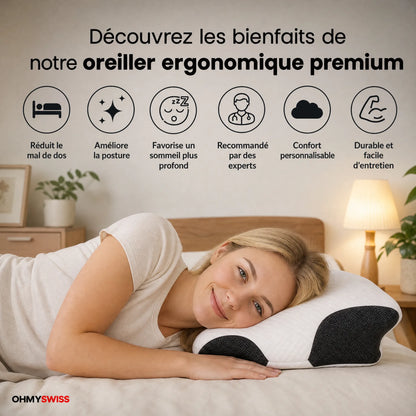 Oreiller Ergonomique Cervical OHMYSWISS
