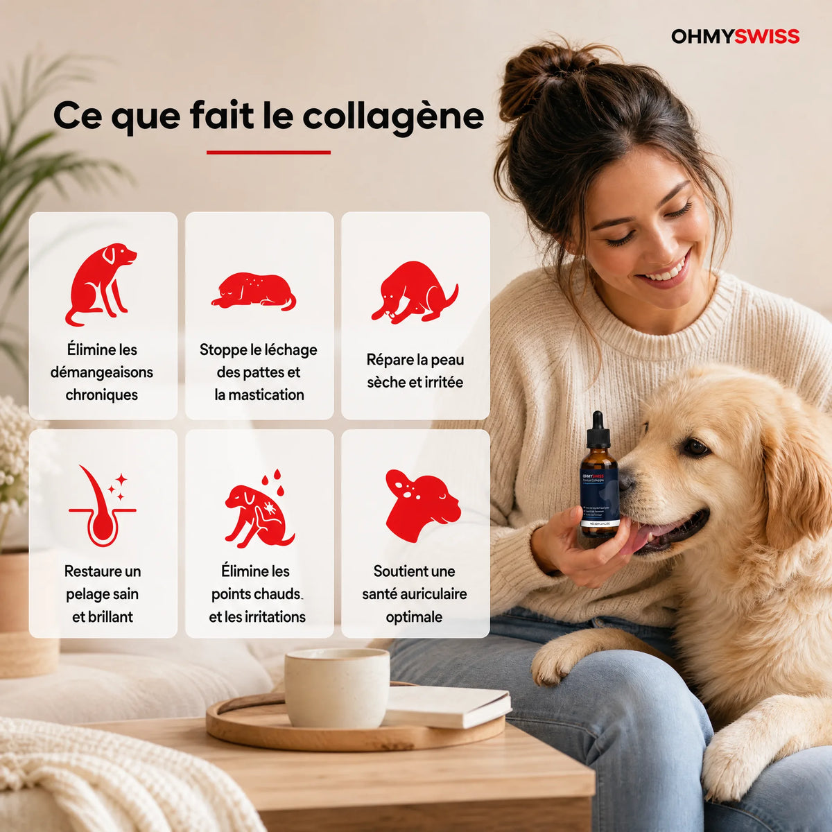 Collagene liquido premium per cani OHMYSWISS