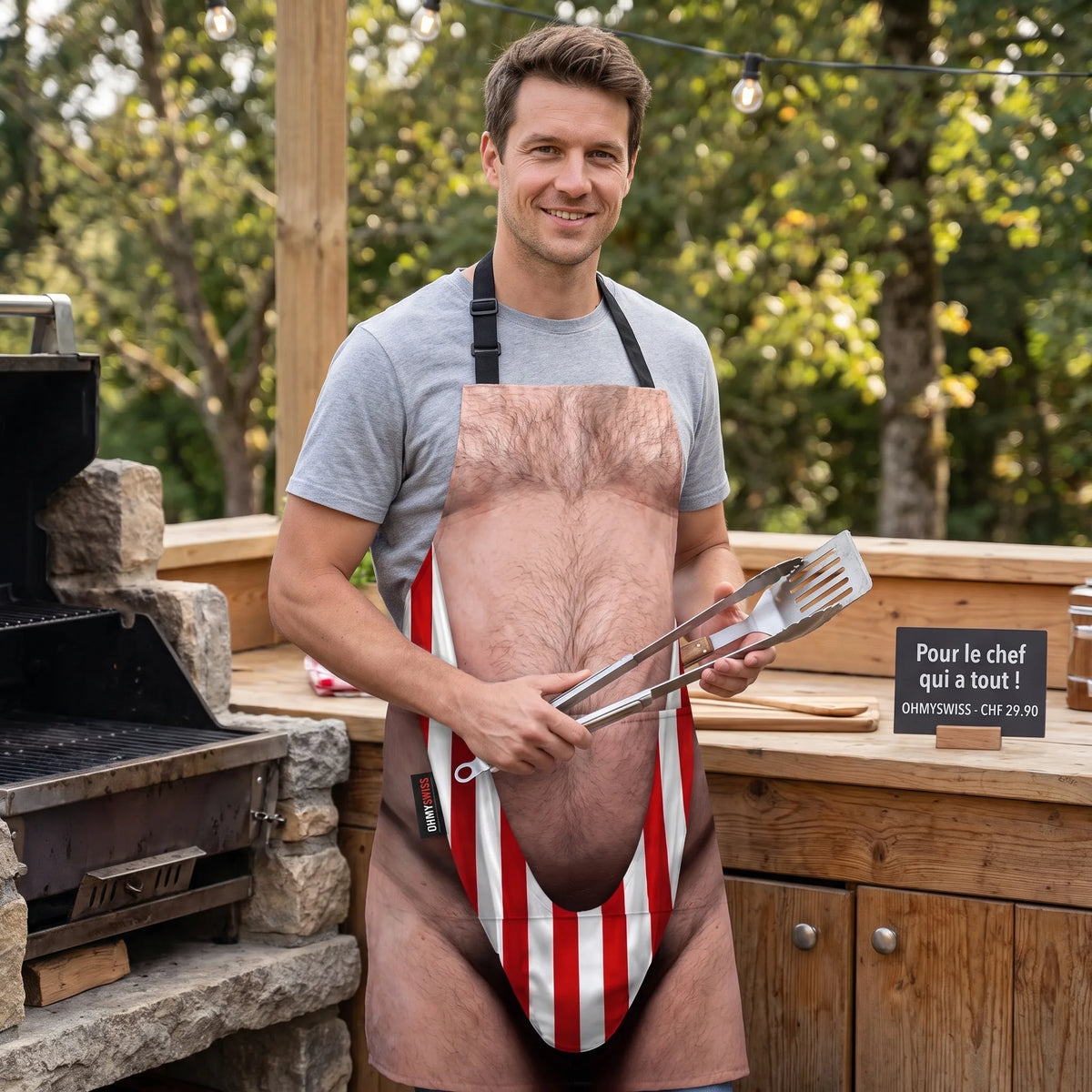 Tablier Personnalisé avec Poche – Roi du Grill OHMYSWISS