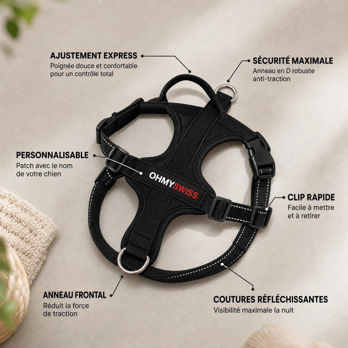 Imbracatura anti-trazione Comfort+ OHMYSWISS