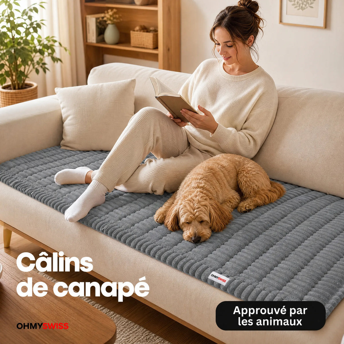 Housse Canapé Plush Anti-Poils OHMYSWISS
