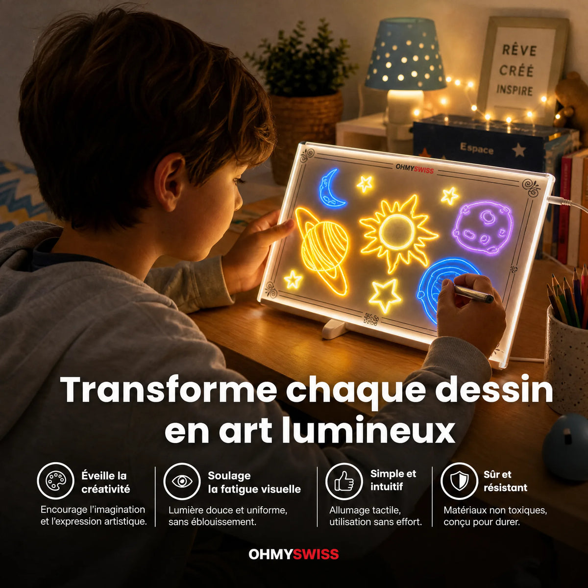 Magisches LED-Tablet für Kinder von OHMYSWISS