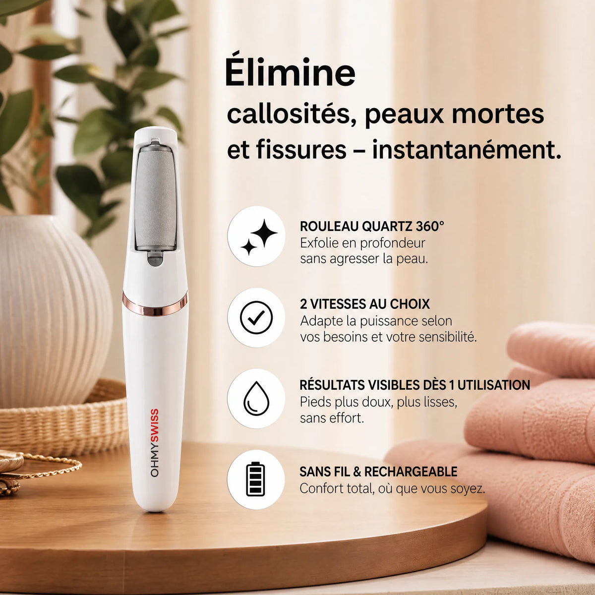 Silk Pro – Elektrische Hornhautfeile von OHMYSWISS