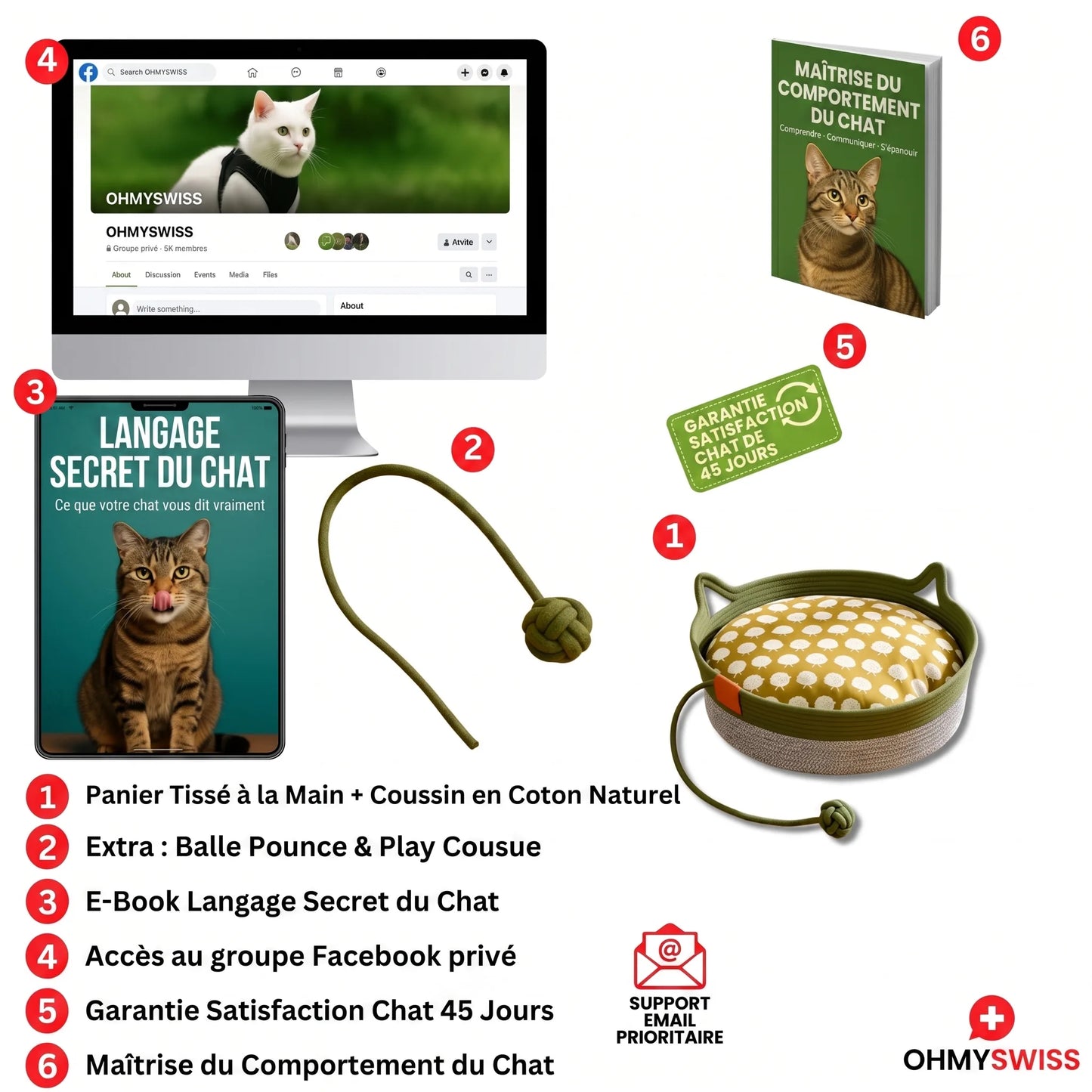 OHMYSWISS „Instinct“-Korb aus geflochtenem Seil für Katzen
