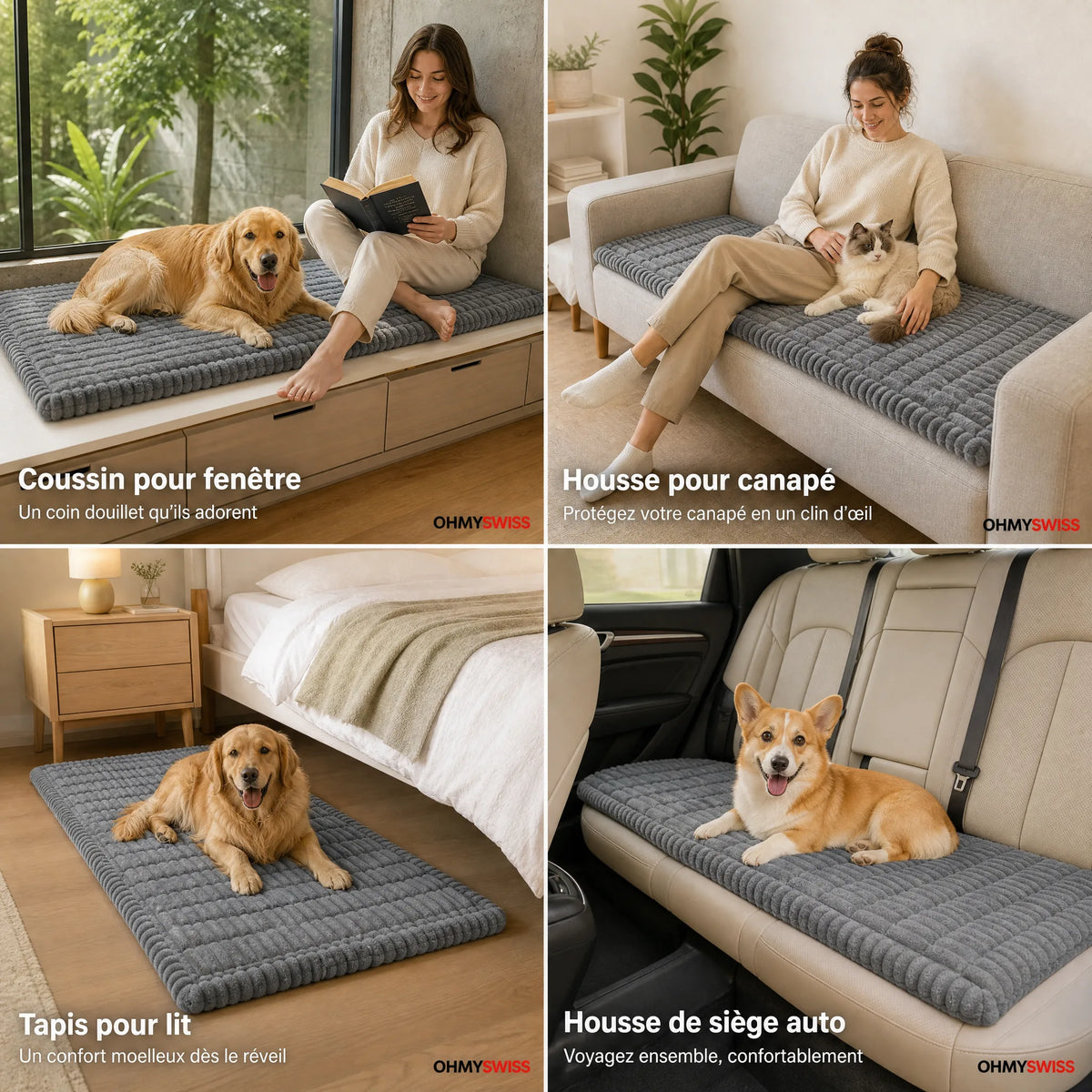 Housse Canapé Plush Anti-Poils OHMYSWISS