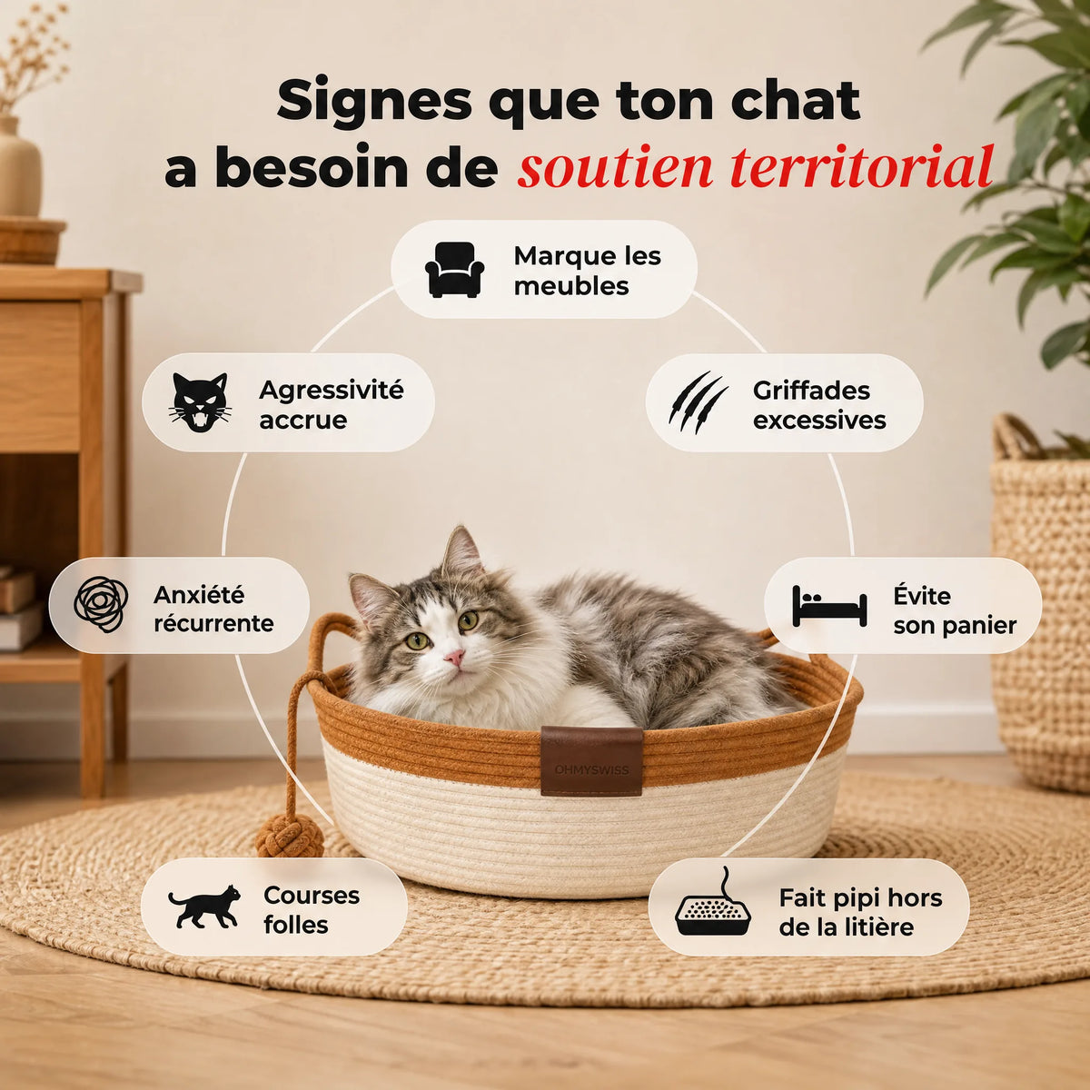 Nidora – Das handgeflochtene Nest, das Ihre Katze beruhigt OHMYSWISS