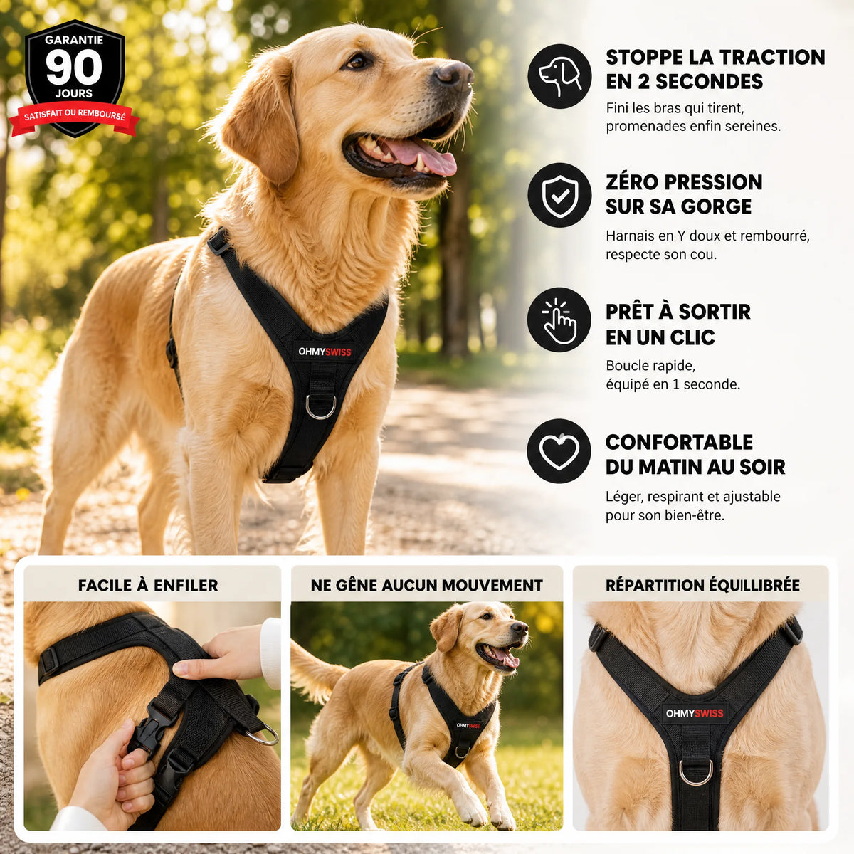 Imbracatura anti-trazione Comfort+ OHMYSWISS