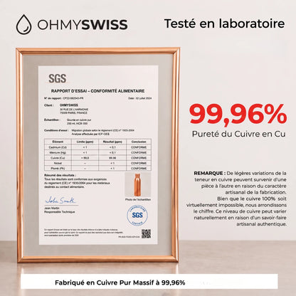 Trinkflasche aus 99,9 % reinem Kupfer – Ayurveda-Ritual von OHMYSWISS