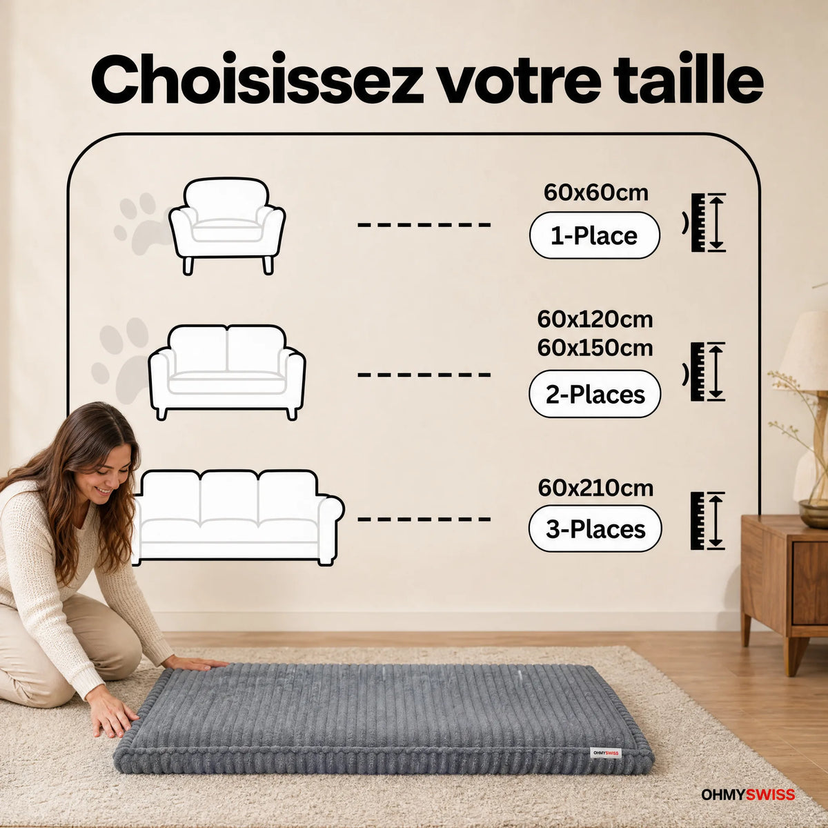 Housse Canapé Plush Anti-Poils OHMYSWISS