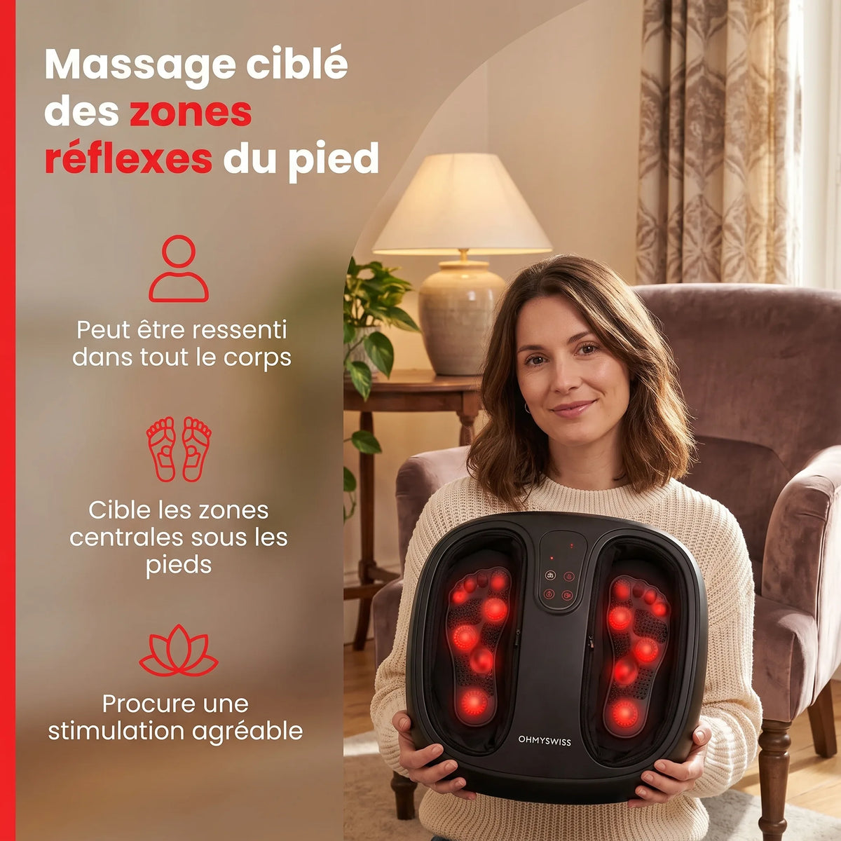 Fodlux Pro – Masseur de Pieds Chauffant OHMYSWISS