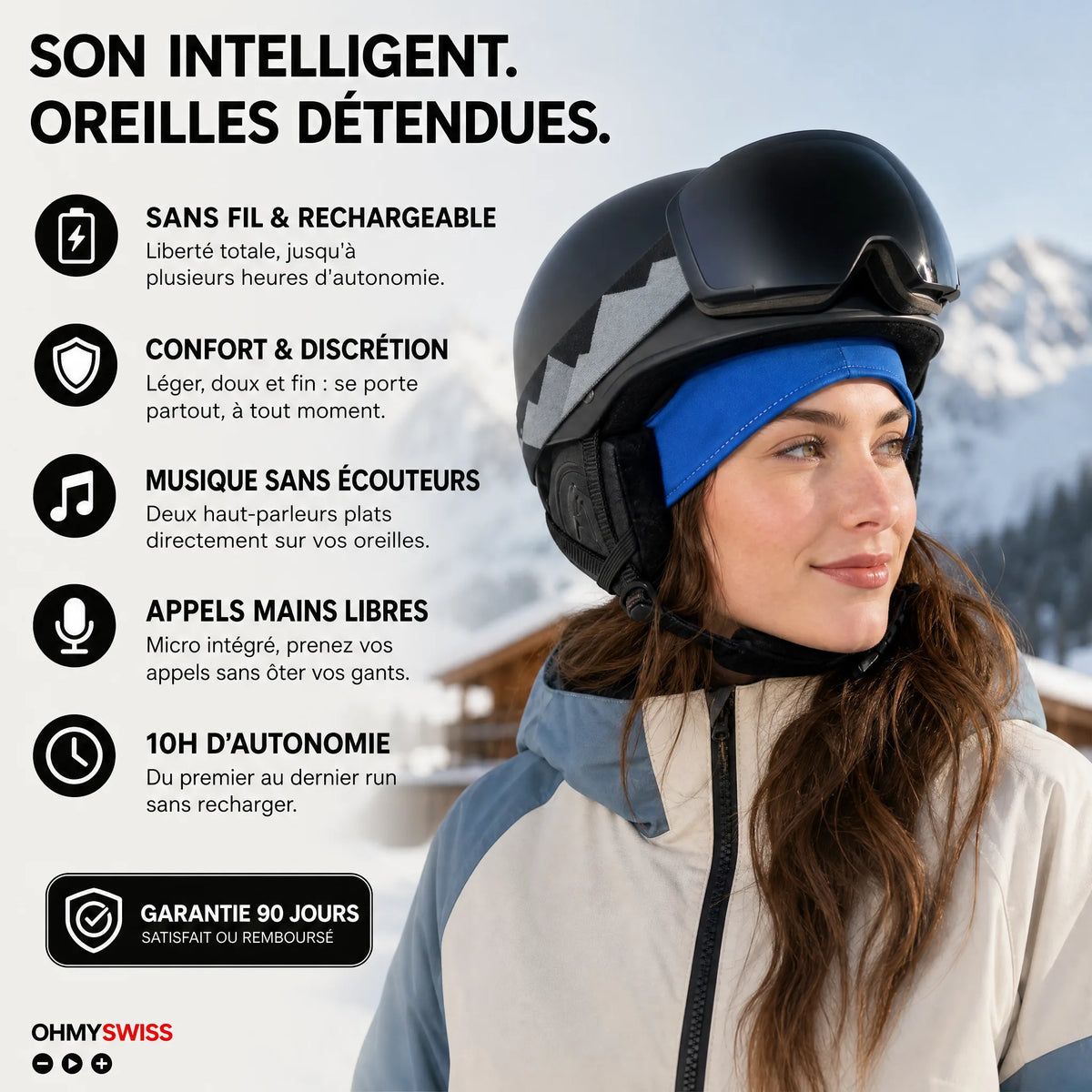 Fascia audio Bluetooth da sci OHMYSWISS