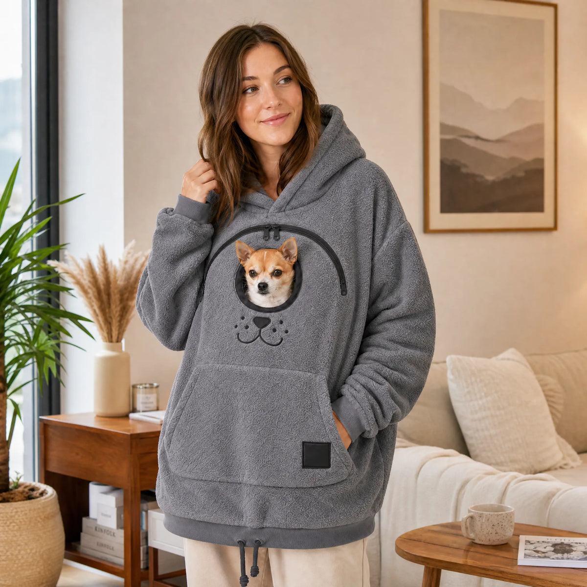 Felpa con cappuccio Sherpa per trasportare animali – Trasporta il tuo amico a quattro zampe a mani libere OHMYSWISS